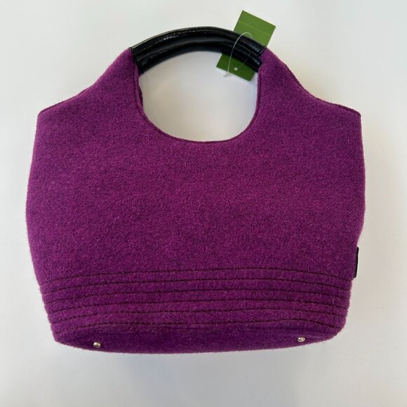 NWT Kate Spade New York Walker Park Purple Felt Thick Bow Bag - Picture 2 of 12